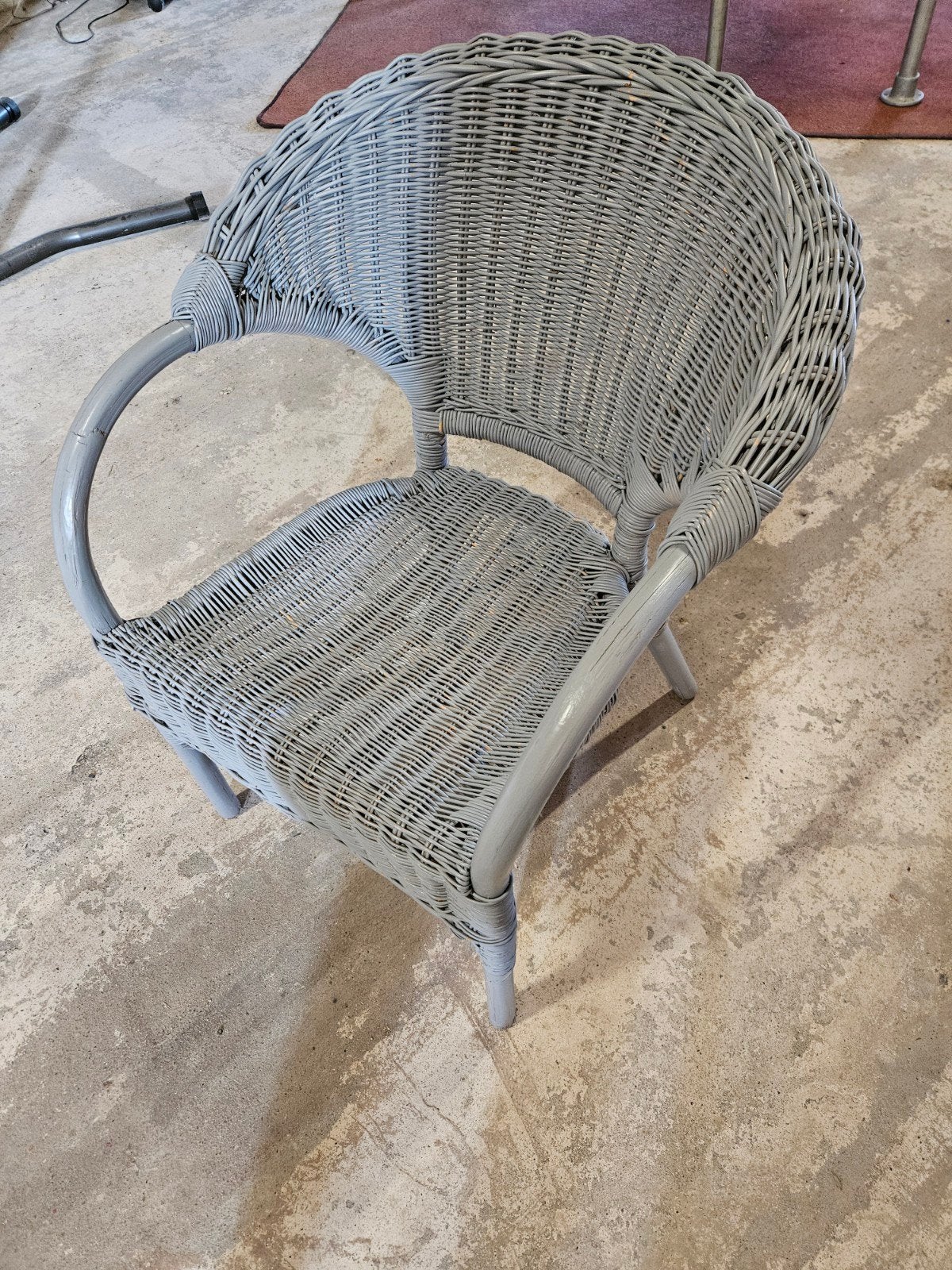 Grijze rieten stoel - Comfortabel en stijlvol, Ophalen, Gebruikt, Riet of Rotan, Boho, Vintage