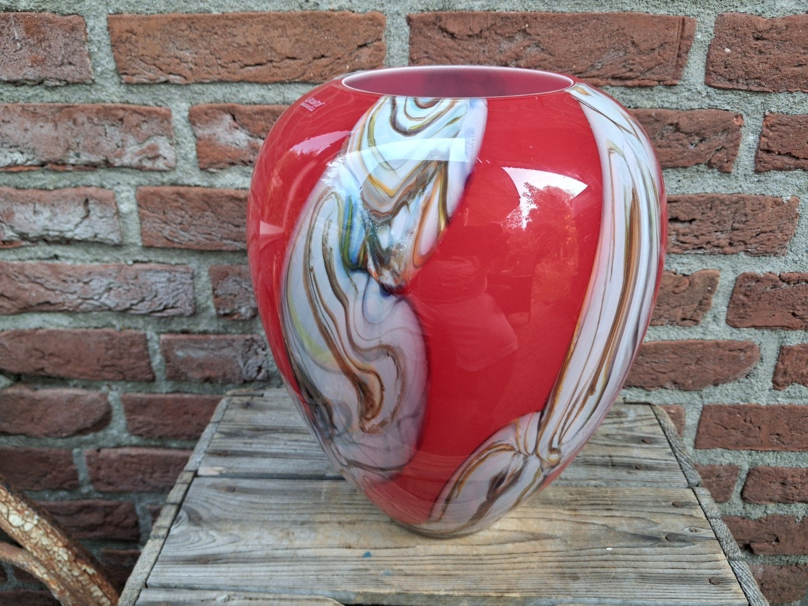 Loranto glazen vaas hand made artistic glass, Ophalen