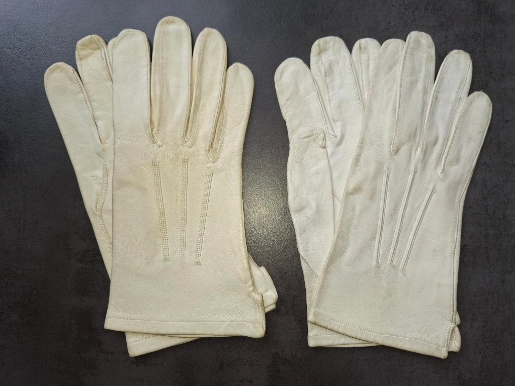 zeemacht marine leder handschoen wit crème, Ophalen of Verzenden, 1945 tot heden, Marine