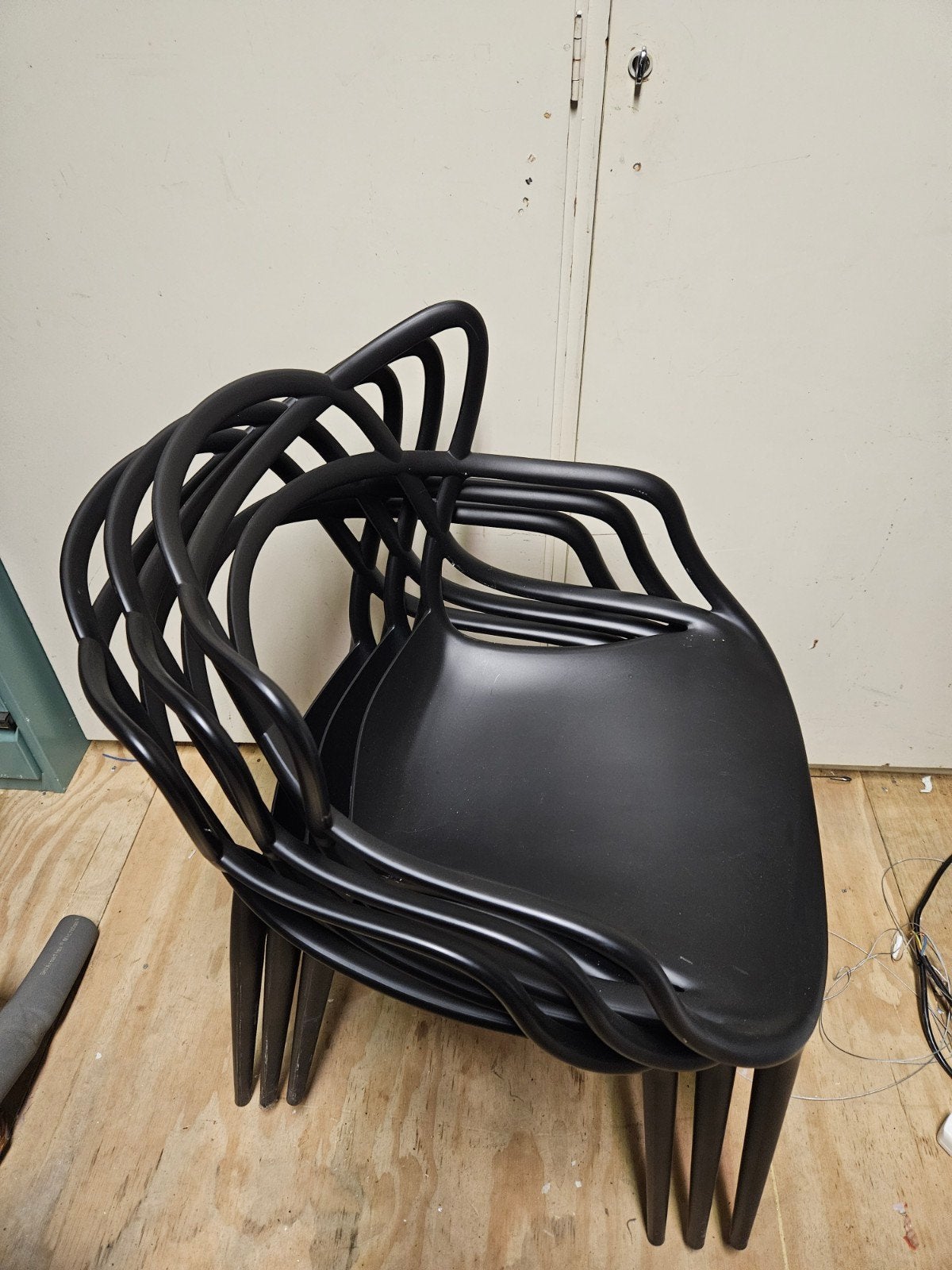 kartell phillip starck stoelen 3 stuks, Ophalen, Kunststof, Drie, Zwart