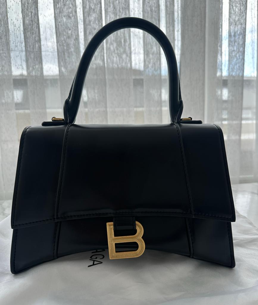 Balenciaga Hourglass medium Handtas met Dustbag, Ophalen of Verzenden, Zo goed als nieuw, Zwart, Handtas