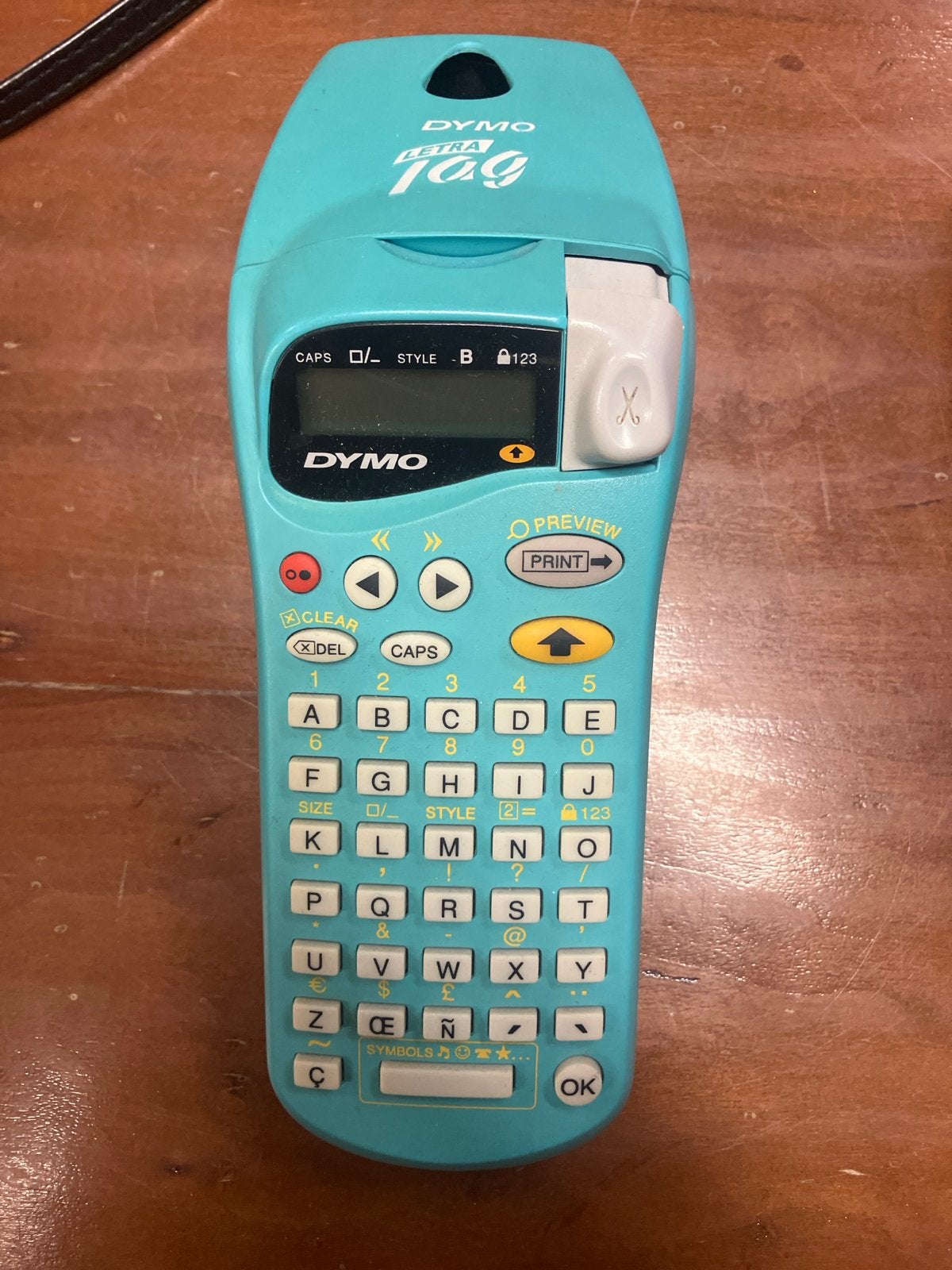 DYMO LetraTag labelmaker - Turquoise, Computers en Software, Labelprinters, Gebruikt, Qwerty, Ophalen of Verzenden, X