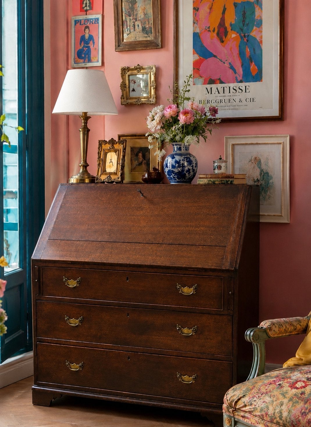 Prachtig antiek victoriaans secretaire uit +- 1820, Antiek en Kunst, Antiek | Meubels | Kasten, Ophalen
