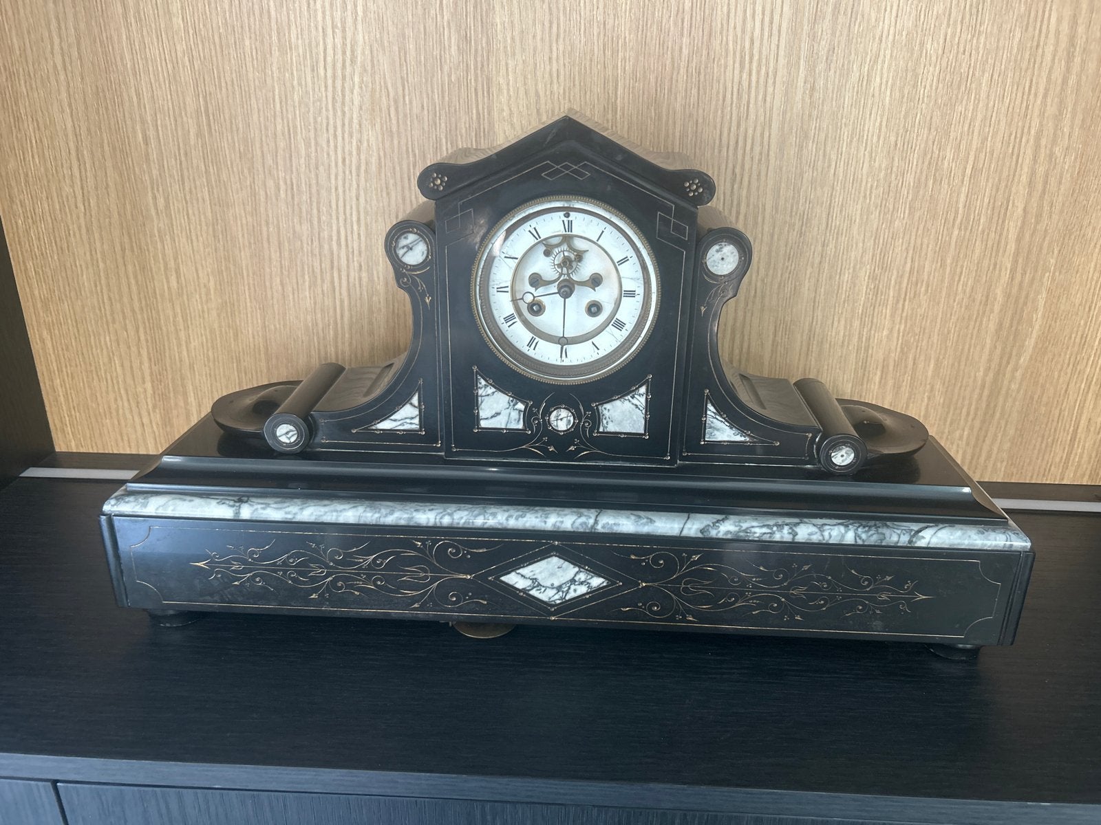 Antieke Franse Pendule met Belgong - 19e Eeuw, Antiek en Kunst, Ophalen