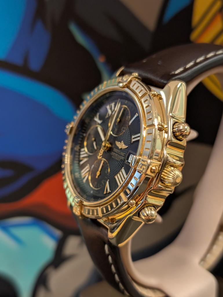 Breitling Crosswind K13055 volledig goud, Sieraden, Tassen en Uiterlijk, Horloges | Heren, Leer, Breitling, Ophalen of Verzenden