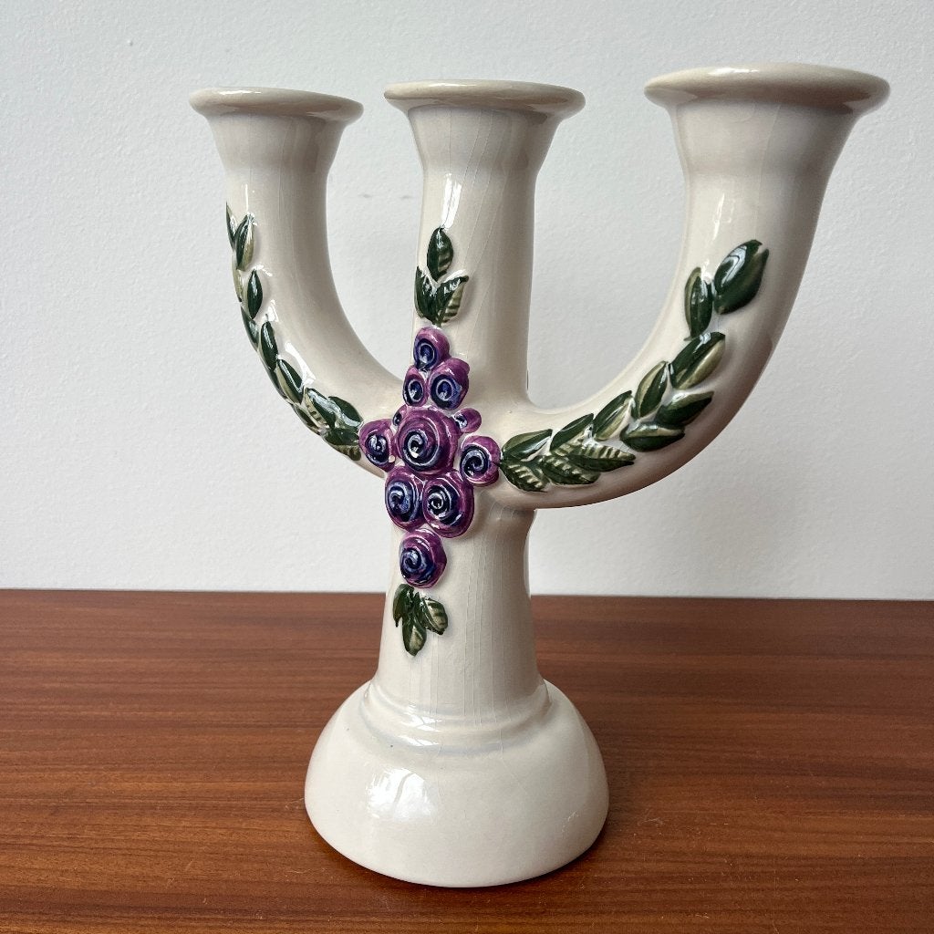 Zweeds design kandelaar Rosa Ljung voor DECO keramik, Gebruikt, 23 cm, Helsingborg, Wit