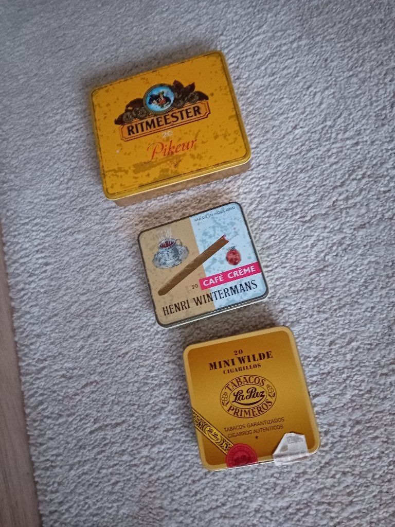 Blikken 3 sigaren blikjes, Ophalen of Verzenden, Gebruikt, Overige
