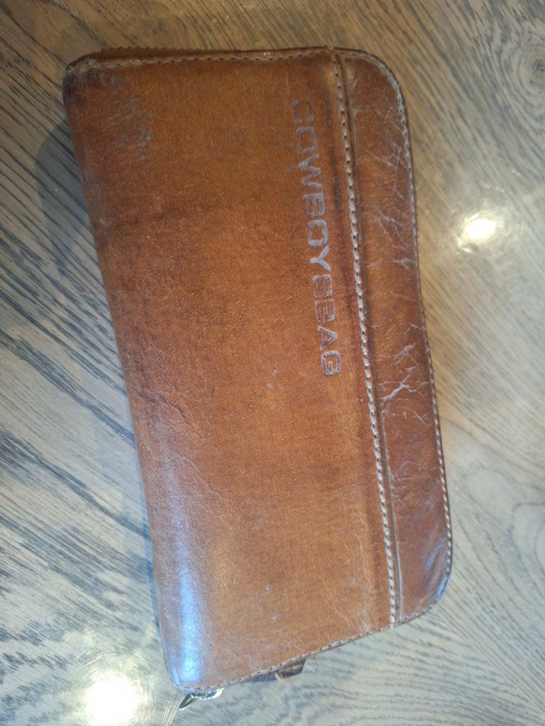 Cowboysbag Leren Portemonnee - Bruin, Overige merken, Gebruikt, Bruin, Ophalen of Verzenden