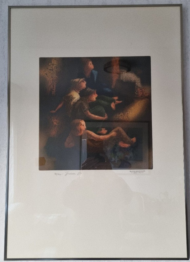 Hans Suliman Grudzinski  lithograph 'Torcida' zeefdruk, Antiek en Kunst, Ophalen, Figuren, Gelimiteerde oplage, Papier/karton