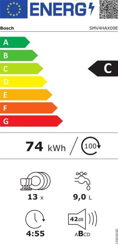 Bosch inbouw vaatwasser SMV4HAX09E - Serie 4, Minder dan 85 cm, BSH Huishoudapparaten, Minder dan 10 liter, Nieuw