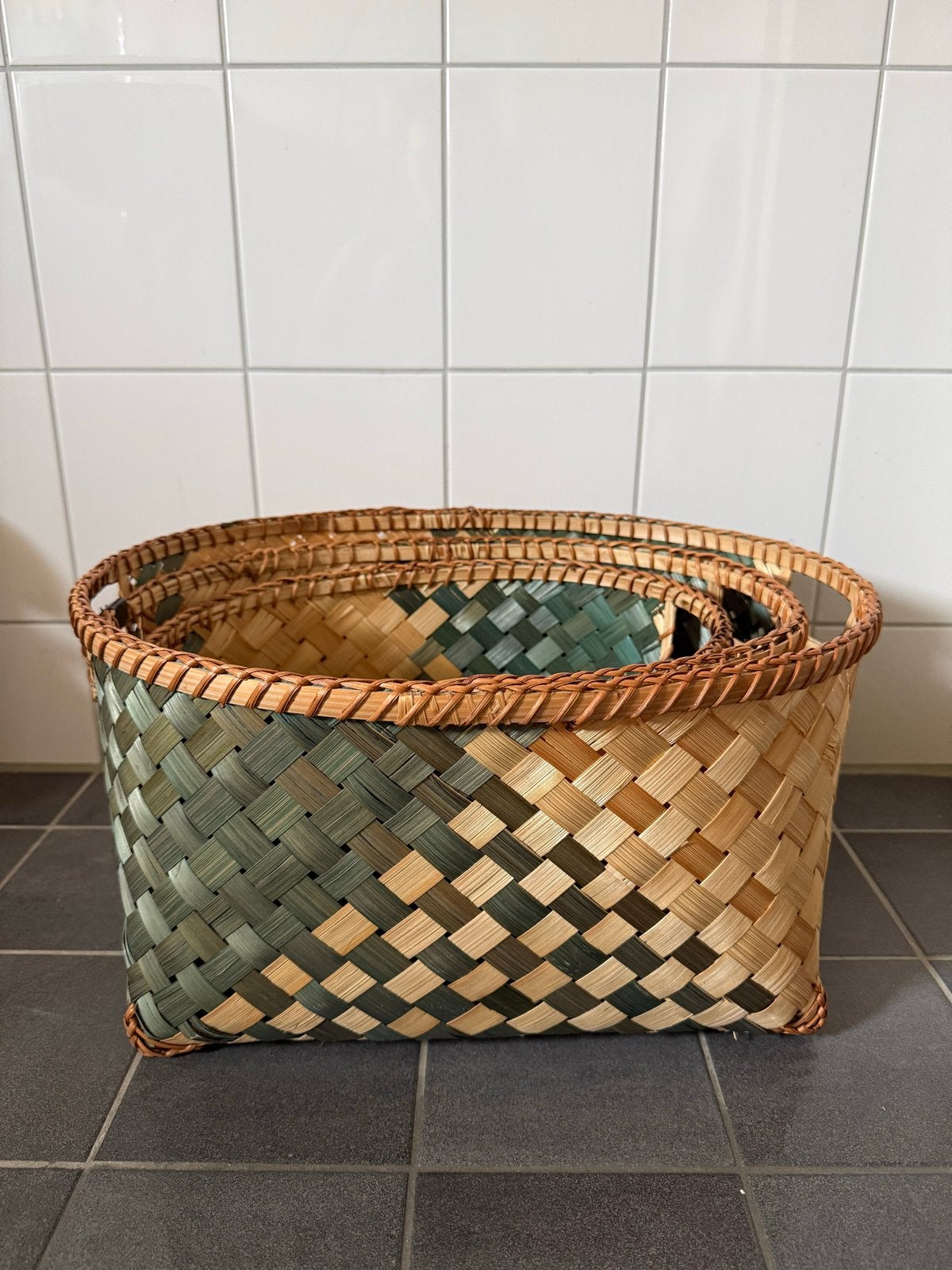 Eight Mood bamboe manden set van 3 - Nieuw, Ophalen, Gevlochten, Mand, Nieuw