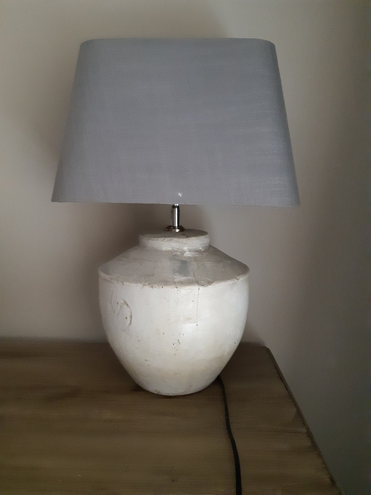 betonnen kruiklamp, Huis en Inrichting, Ophalen, Wit, Landelijk, Steen/keramiek