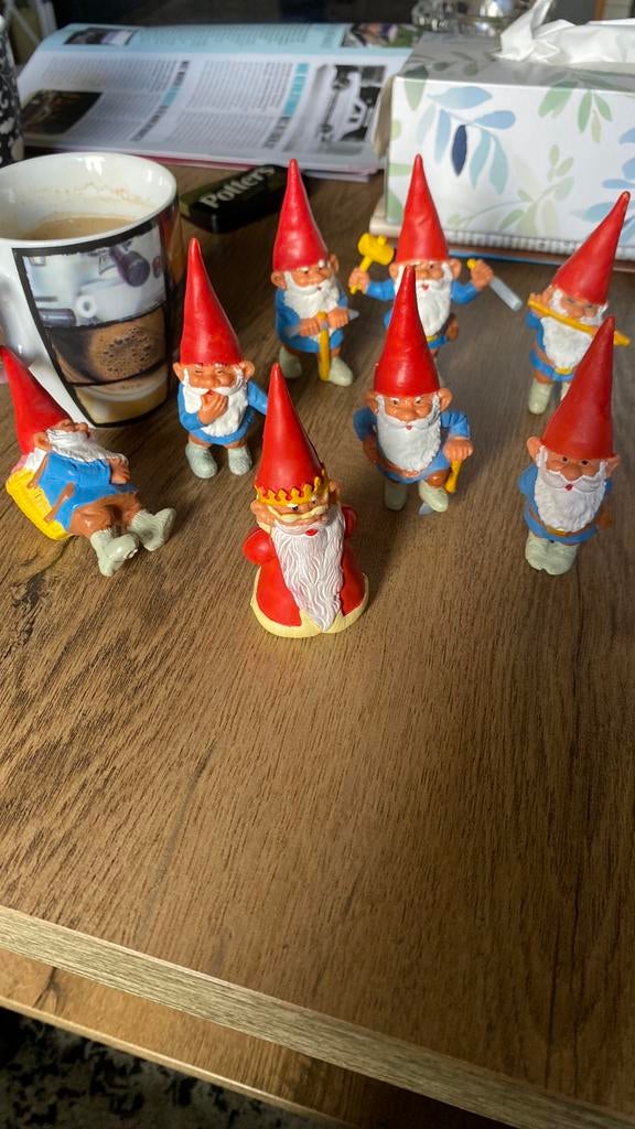 8 stuks David  de kabouter poppetjes BRB uit de jaren 80/90, Ophalen, Gebruikt, Beeldje of Poppetje