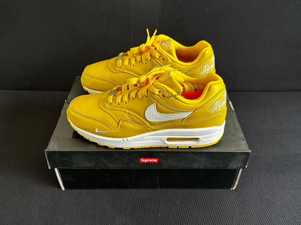 Supreme x Nike Air Max 1 / “Speed Yellow” / Maat 41, Overige kleuren, Nieuw, Ophalen of Verzenden, Sneakers of Gympen