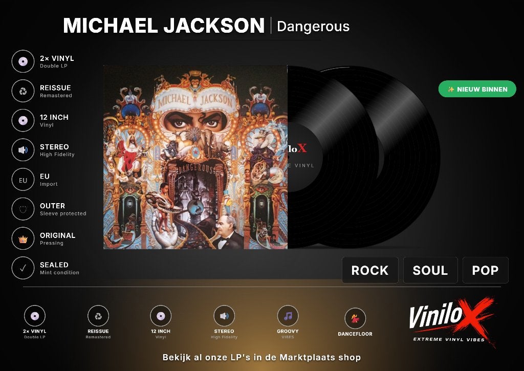 Michael Jackson – Dangerous | 2LP, Cd's en Dvd's, Vinyl | Pop, Nieuw in verpakking, Funk, LP, Beschermende buitenhoes, Dubbel-LP