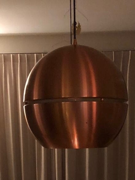 Twee koperen hanglampen (2) Zuiver XL, Ophalen of Verzenden, Gebruikt, Metaal, E27 (groot)