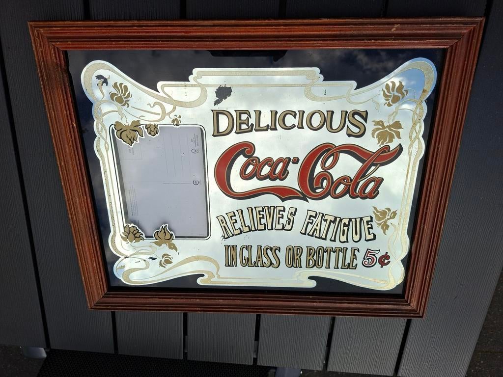 Wanddecoratie en spiegel coca cola, Ophalen, Rechthoekig, Minder dan 50 cm