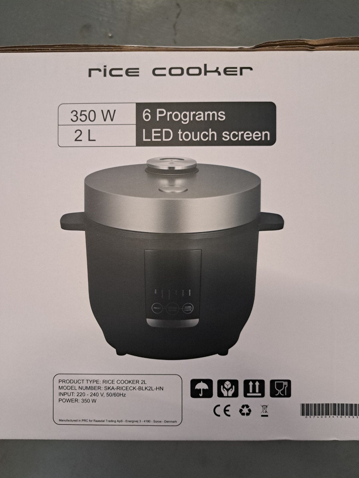 Onyx Cookware Rijstkoker - 350W, 2L, 6 Programma's, Nieuw, Ophalen of Verzenden, Nvt, Nvt