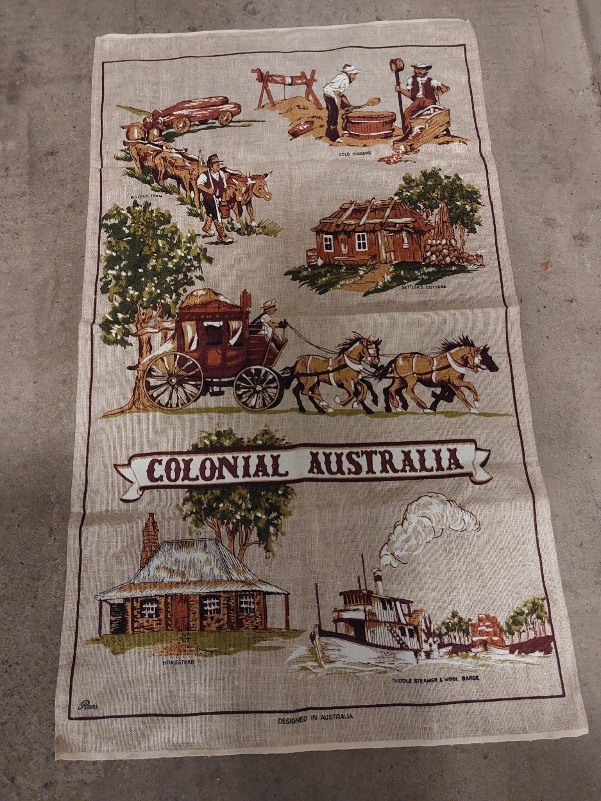 Vintage Keukendoek Australia, Ophalen of Verzenden, Nieuw, Linnen, Theedoek of Handdoek