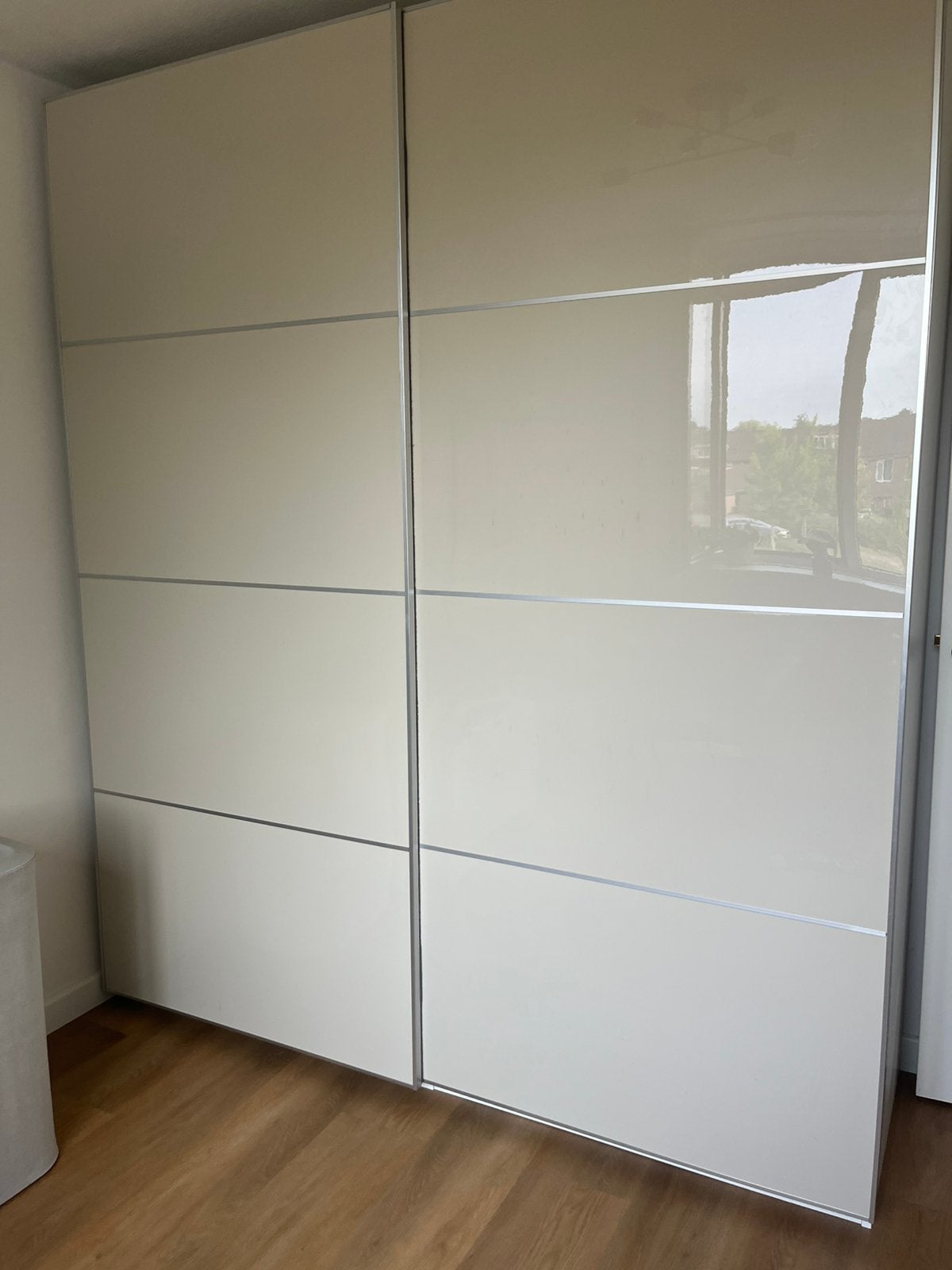 Beige schuifdeuren voor pax kast ikea alluminium 236cm, Ophalen, Gebruikt, 50 tot 75 cm, 200 cm of meer