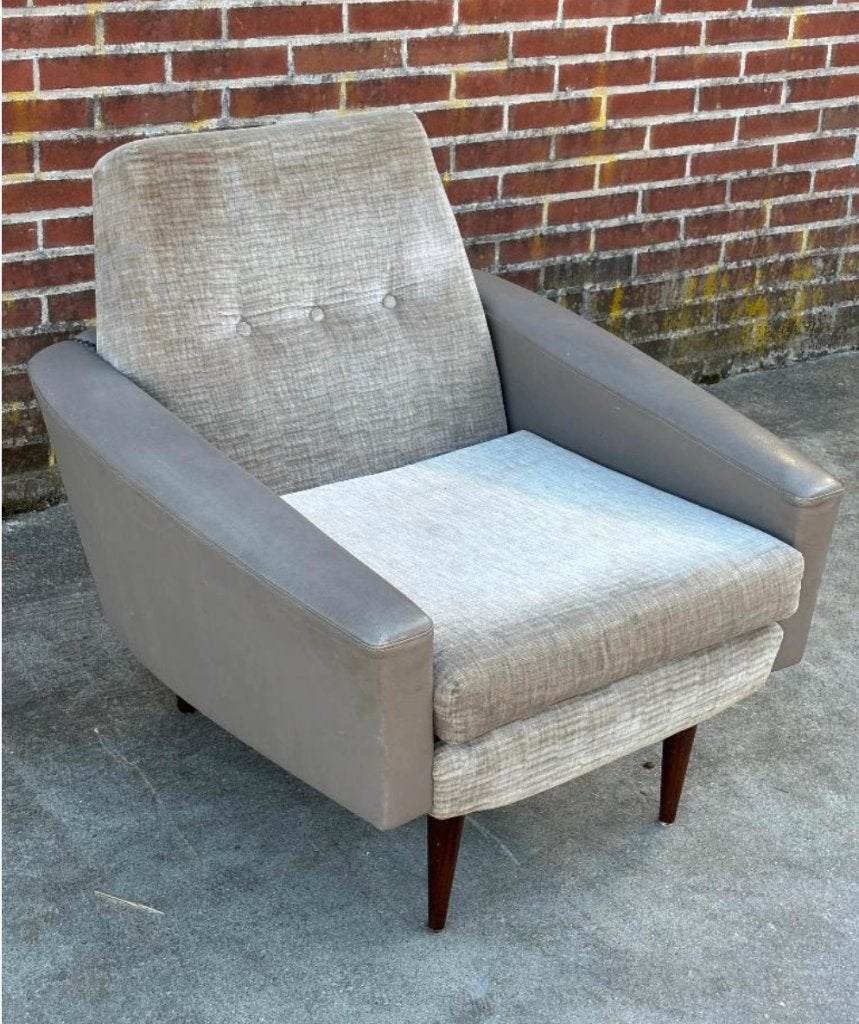 Vintage Fauteuil skai teakhout jaren 60, Ophalen
