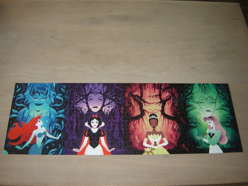 Puzzel PRINCESS DISNEY GOOD VS EVIL PANORAMA 1000 st., Ophalen of Verzenden, 500 t/m 1500 stukjes, Zo goed als nieuw, Legpuzzel