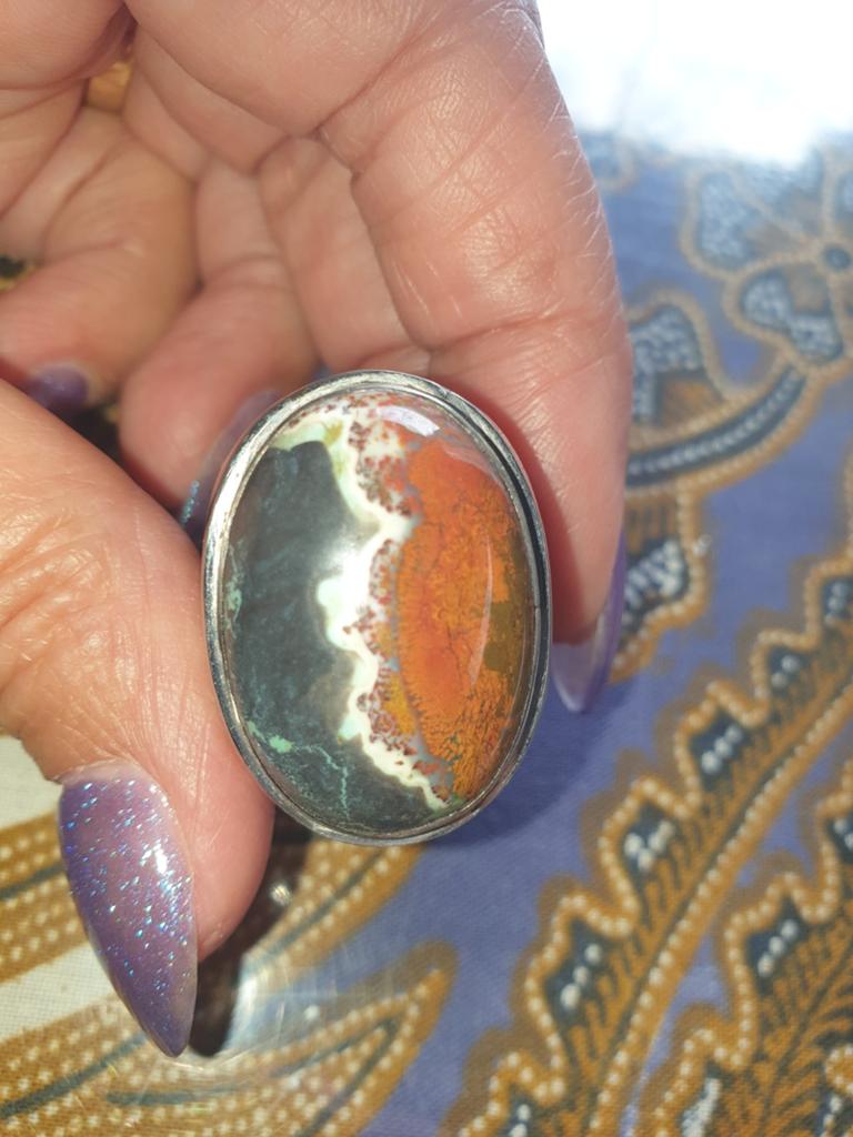 Ring maat 18.75 batu akik Garut Indonesië, Sieraden, Tassen en Uiterlijk, Ringen, Ophalen of Verzenden, Nieuw, 18 tot 19, Dame of Heer