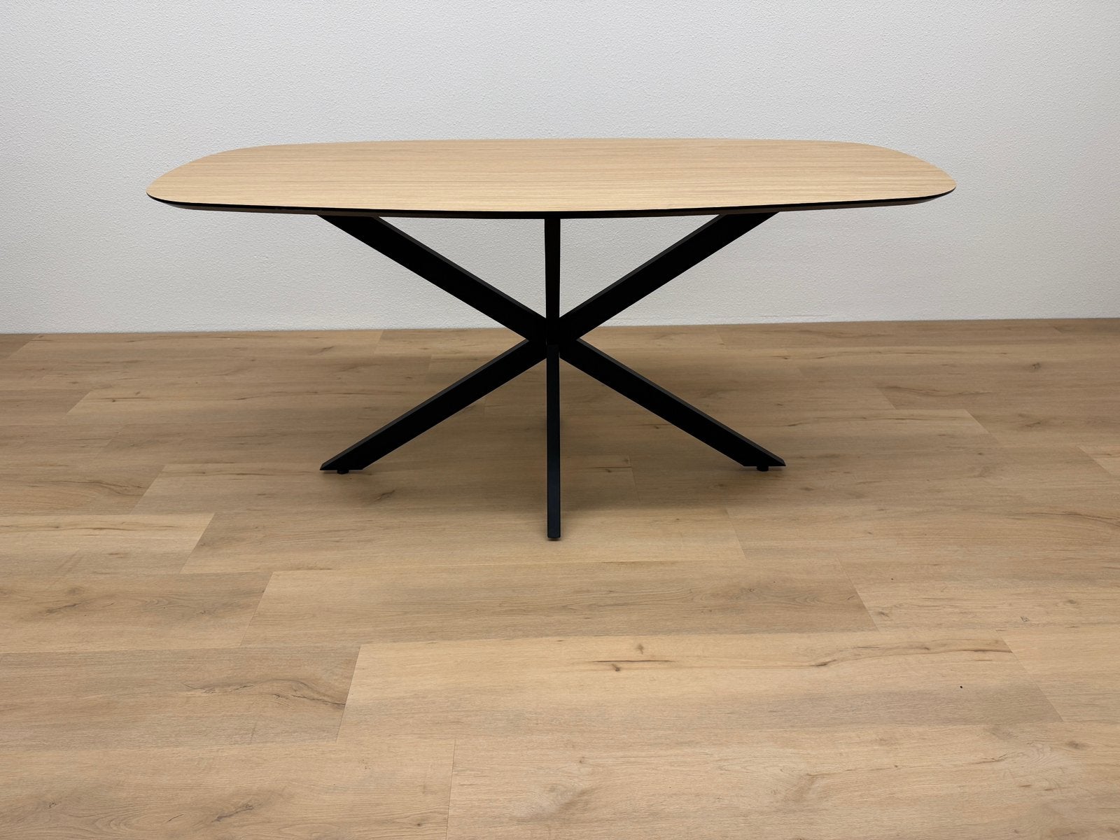 Deens ovale eettafel 160x70 - Eiken HPL - Direct Leverbaar, Huis en Inrichting, Zo goed als nieuw, 150 tot 200 cm, Ovaal, Info@betaalbaar-design.nl