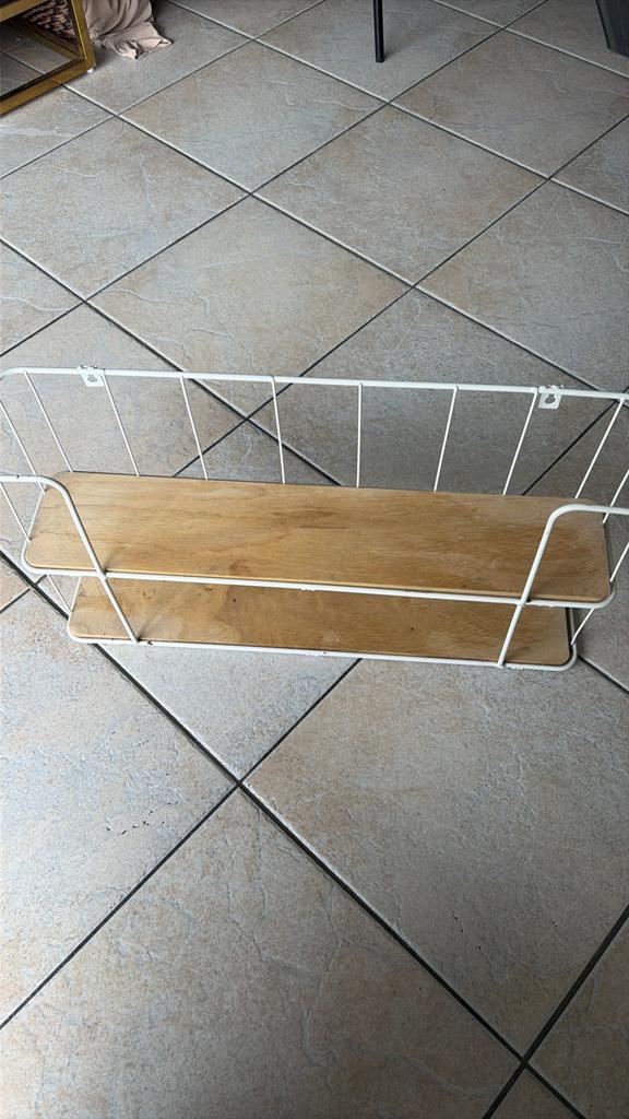 Wandrekje wit met hout, Ophalen of Verzenden, Zo goed als nieuw