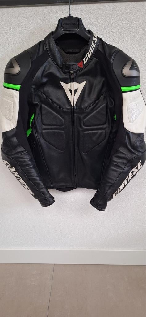 Dainese Leren Motorjas Maat 50 met Groene Accenten, Dainese, Heren, Jas | leer, Ophalen of Verzenden