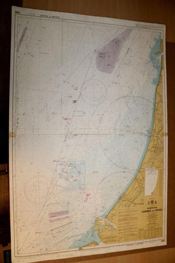 Oude zeekaart - Noordzee - Goeree tot Texel !!, Gelezen, Ophalen of Verzenden, Landkaart, 1800 tot 2000