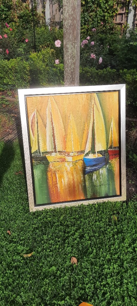 Schilderij door B. Williams, Antiek en Kunst, Ophalen of Verzenden, Gesigneerd, Acrylverf, Overig onderwerp