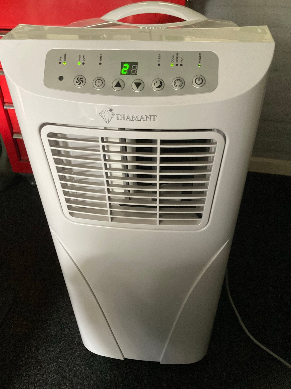 Mobiele airco op wieltjes - Diamant 9000 BTU, Witgoed en Apparatuur, Airco's, Ophalen, Gebruikt, Minder dan 60 m³, 3 snelheden of meer