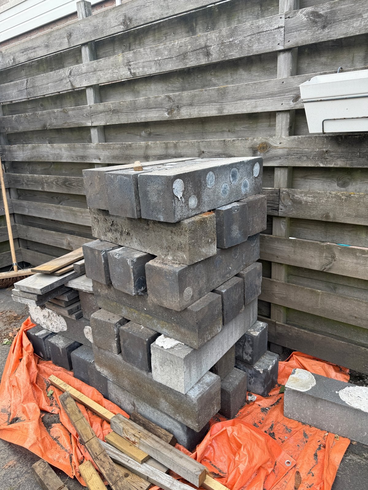 Stapelblokken voor tuin of constructie, Tuin en Terras, Ophalen, Gebruikt, Beton, Overige typen