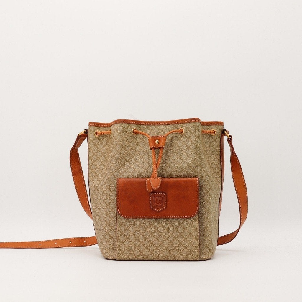 Celine Macadam Céline 29x22x16 cm bucket tas, Verzenden, Gebruikt, Zwart, Overige typen