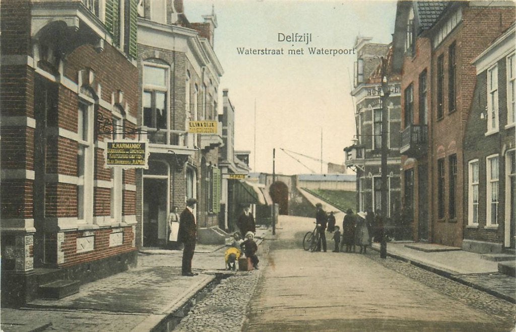 701-183-015 Delfzijl Waterstraat, Verzamelen, Verzenden, Voor 1920, Groningen