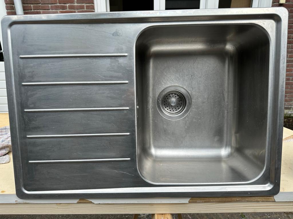 IKEA Vattudalen RVS spoelbak, 69x47 cm incl uitlek-gedeelte, Huis en Inrichting, Keuken | Keukenelementen, Ophalen, Gebruikt, 50 tot 100 cm