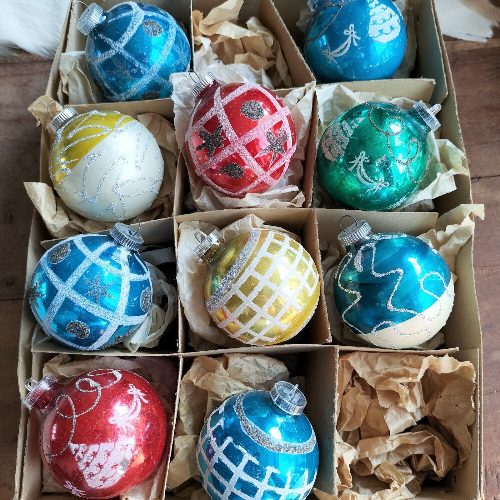 vintage kerstballen amerikaans., Diversen, Ophalen of Verzenden, Gebruikt