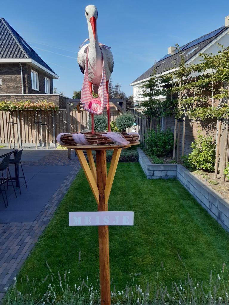 Geboorte ooievaarsnest / ooievaar op nest, Kinderen en Baby's, Kraamcadeaus en Geboorteborden, Ophalen, Gebruikt, Geboortebord