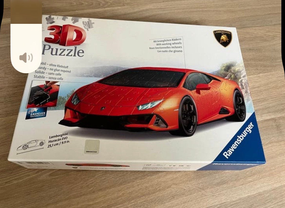 Lamborghini 3D puzzel van Ravensburger, Overige merken, Auto, Groter dan 1:32, Ophalen of Verzenden