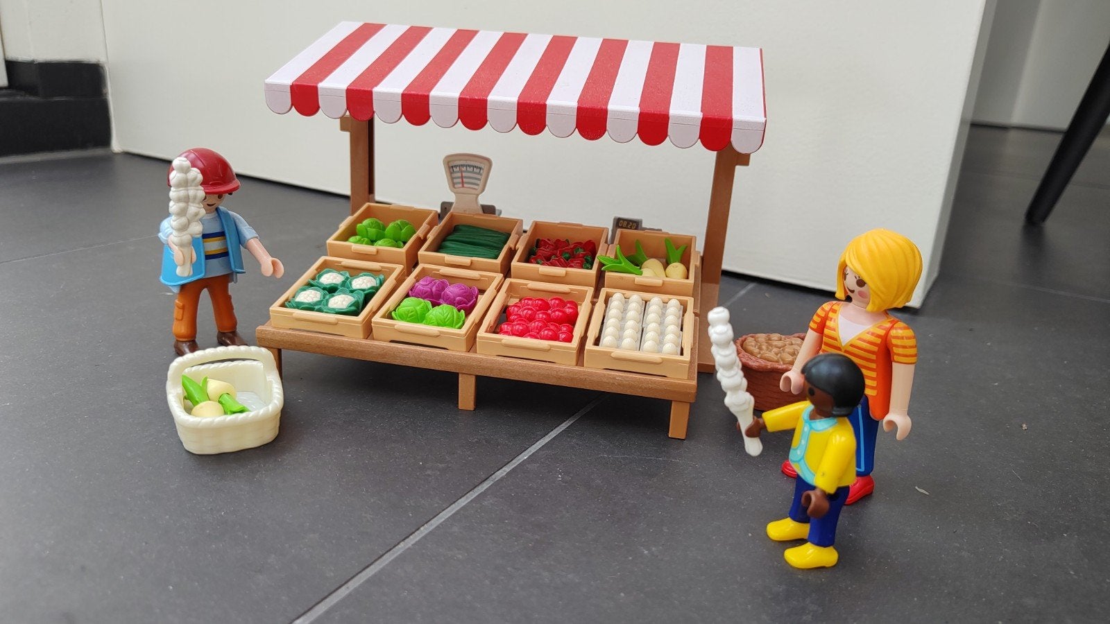 Playmobil Groentekraam 6121 met kassa en weegschaal, Complete set, Overige typen, Ophalen of Verzenden, Zo goed als nieuw