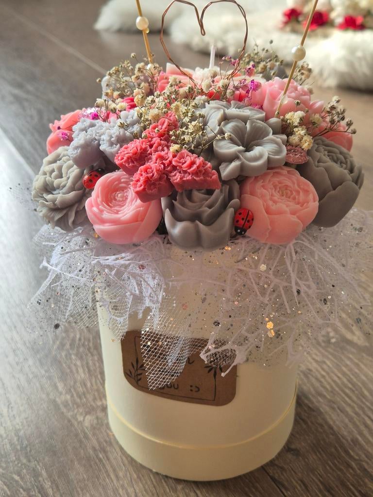 Flowerbox met soya bloemen, Ophalen of Verzenden