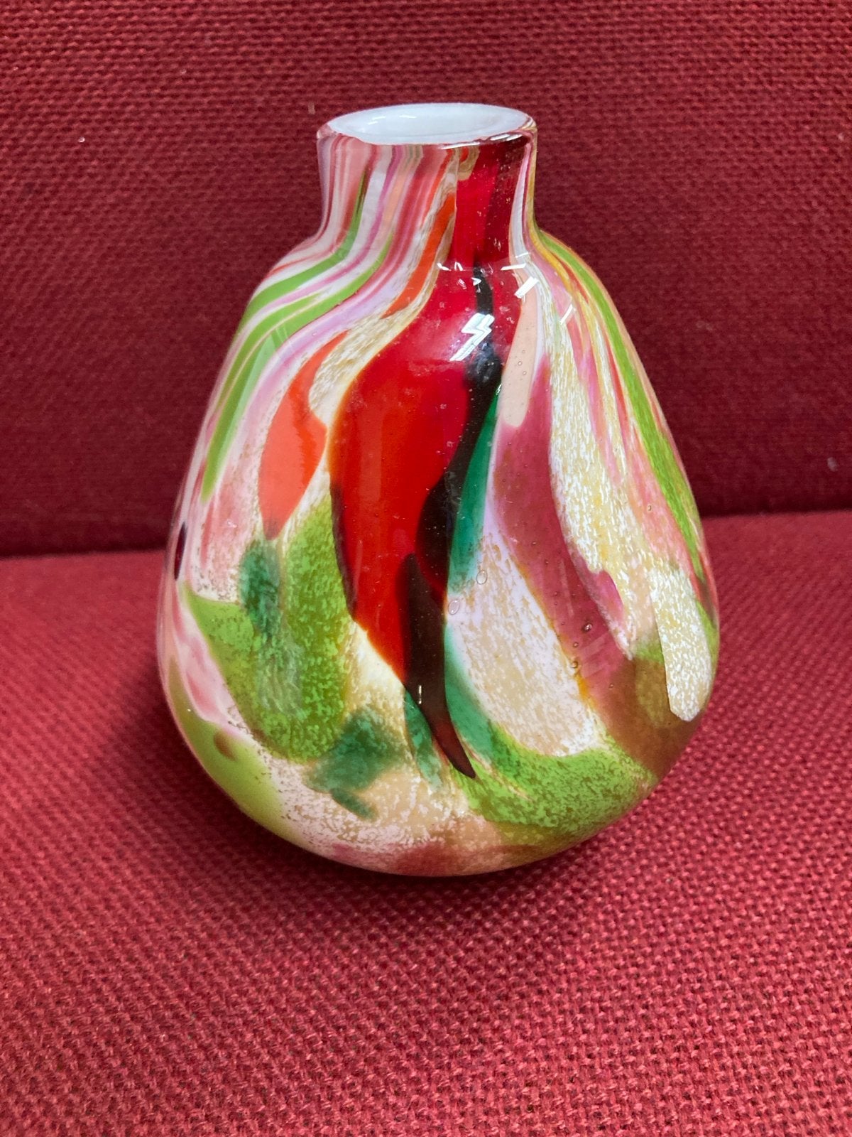 Fidrio Holland kleurrijke glazen vaas, 12 cm hoog, Ophalen of Verzenden
