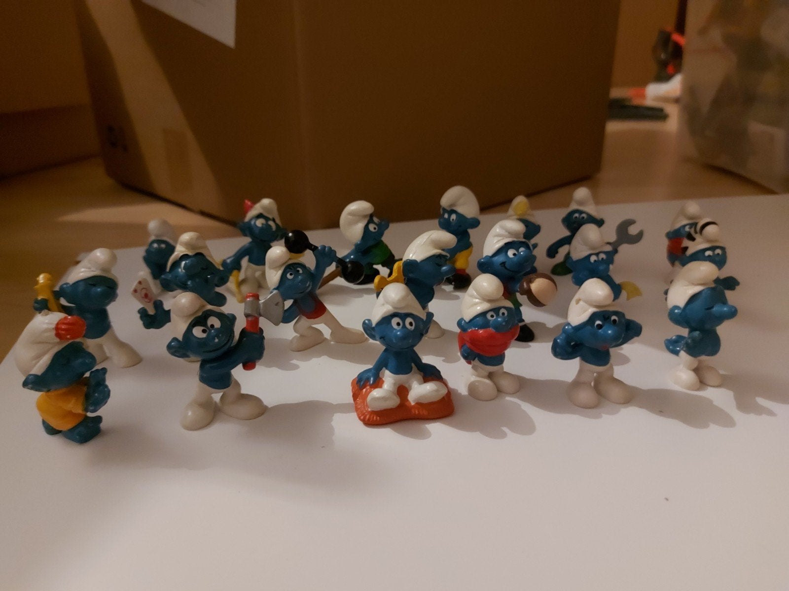 Vintage Smurfen poppen van schleich/bully uit de jaren 70/80, Verzamelen, Smurfen, Ophalen of Verzenden, Zo goed als nieuw, Verschillende Smurfen