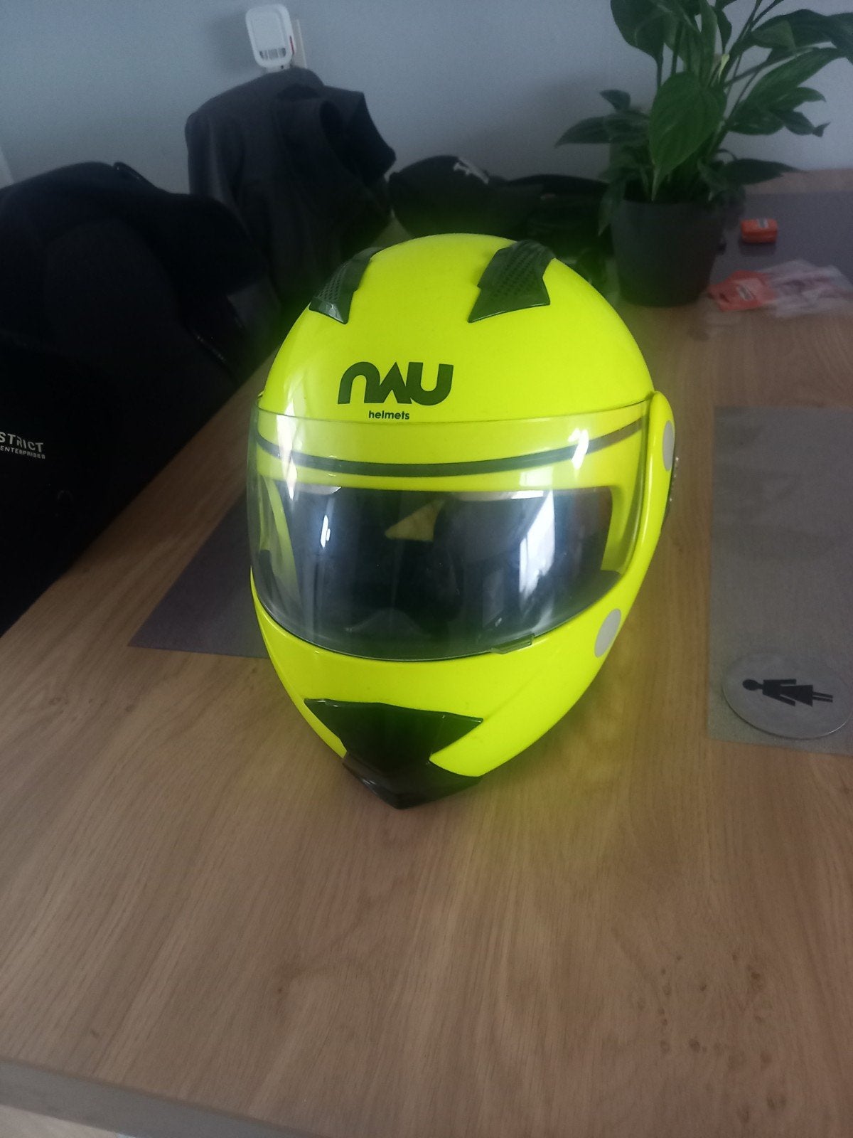 Nau Helmets Duotec Systeemhelm - Maat L - Neon Geel, Motoren, Ophalen of Verzenden