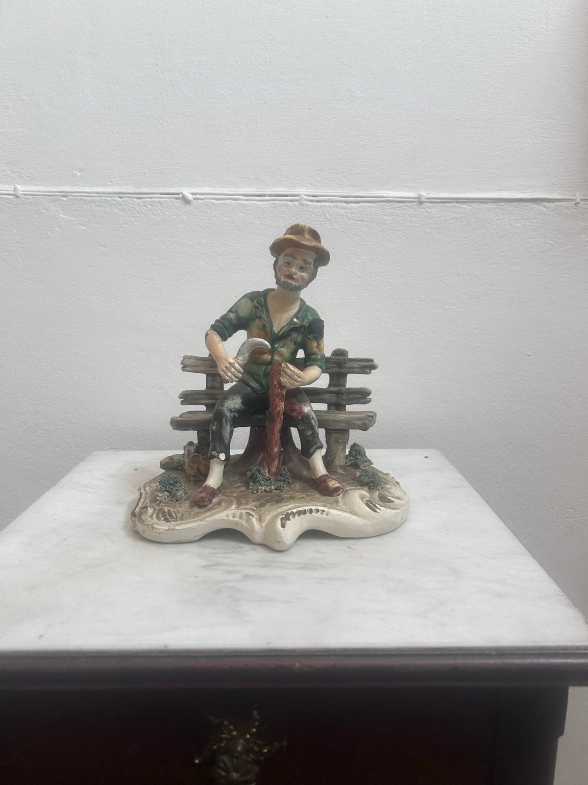Origineel Capodimonte Beeld – Blauw Gekroond N-Stempel, Ophalen of Verzenden, Gebruikt