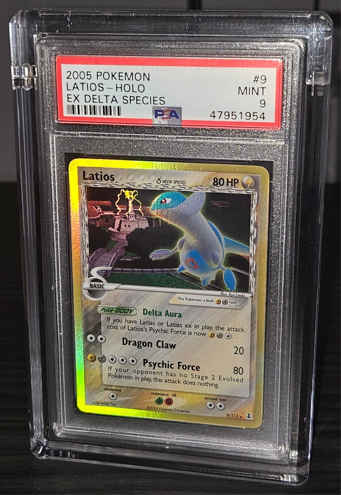 Pokemon - Latios Holo Delta Species #9 PSA 9 - Low pop, Ophalen of Verzenden, Zo goed als nieuw