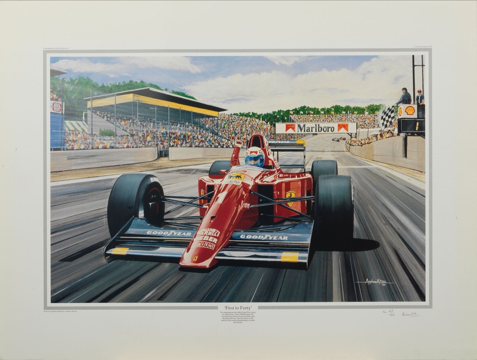 Formule 1 Kunstprint - Andrew Kitson 'First to Forty', Ophalen of Verzenden, Gebruikt, Formule 1