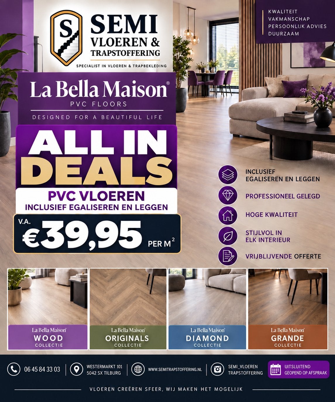 Vloeren en  Trapstoffering - Semi Vloeren & Trapstoffering, Ophalen of Verzenden, Nieuw, Minder dan 5 m², Overige typen