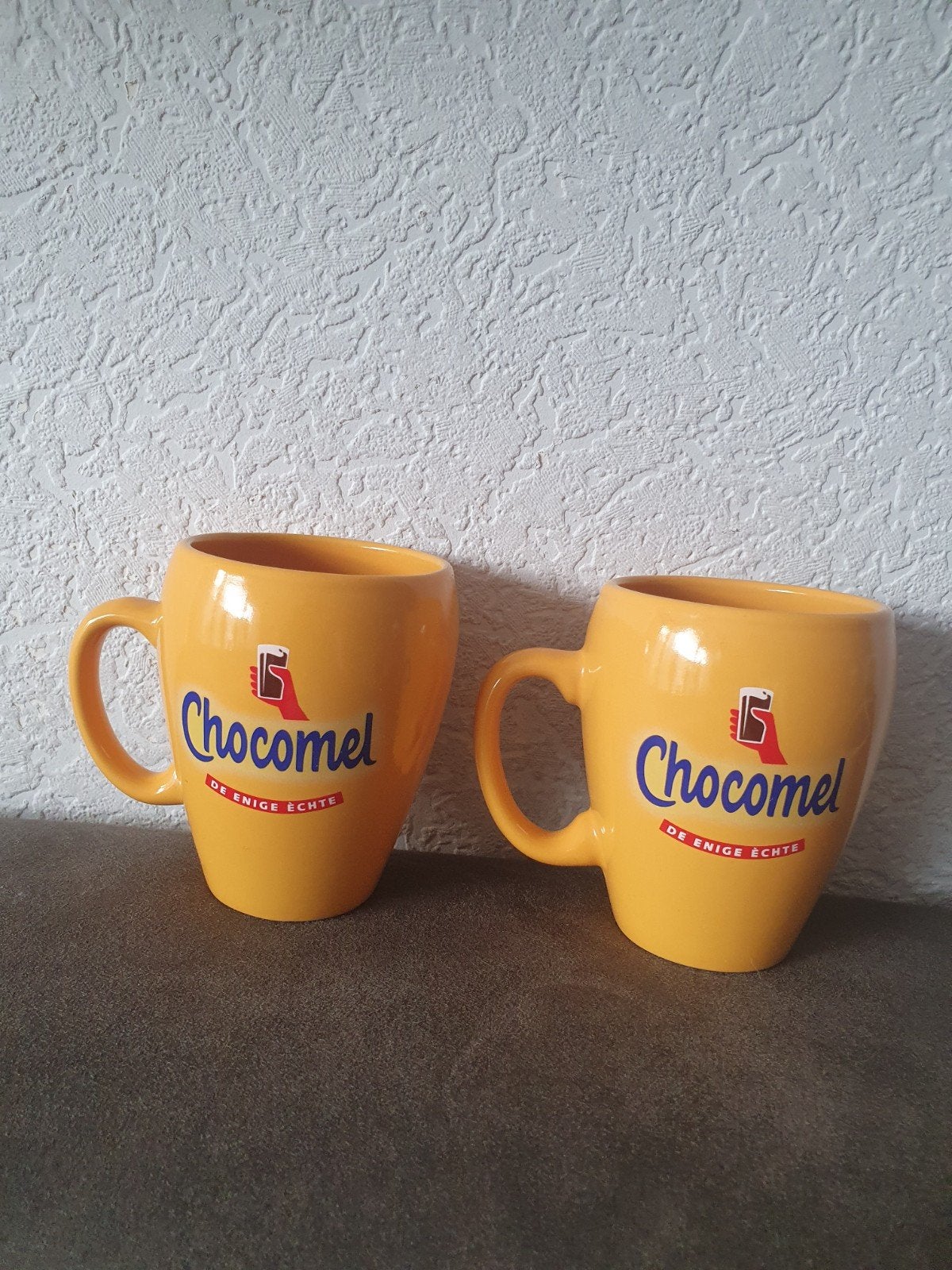 Chocomel mokken - Set van 2, Overige typen, Geel, Ophalen of Verzenden, Zo goed als nieuw
